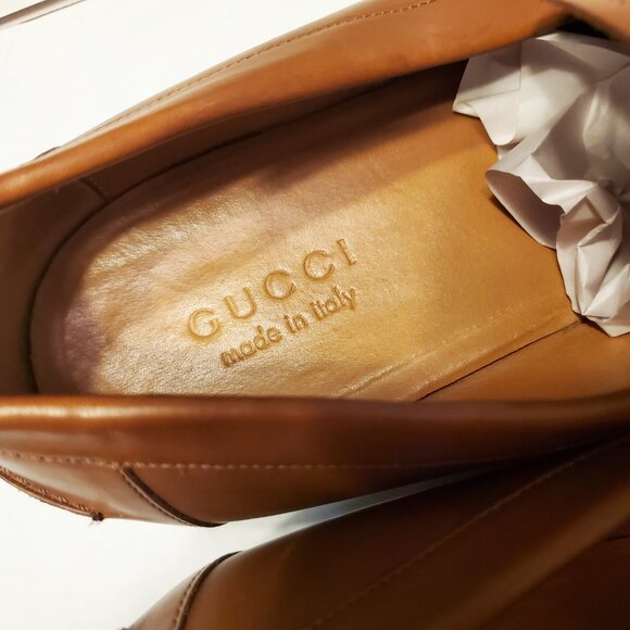 Gucci Leather Web Accent Penny Loafers - Picture 9 of 16